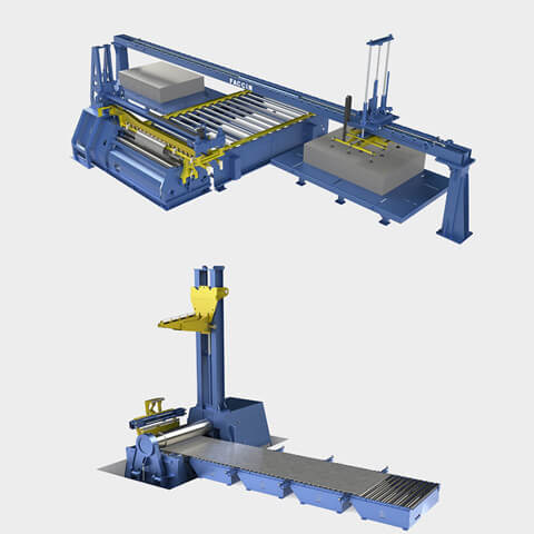 Faccin: cilindradora con accesorios como la tabla de alimentación, soporte superior, soporte lateral, sistemas de carga y descarga, centrador automático y expulsor