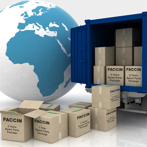 Faccin: worldwide delivery of spare parts packages