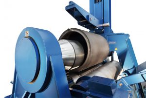 Faccin: blue plate bending roll with a perfect sheet metal can